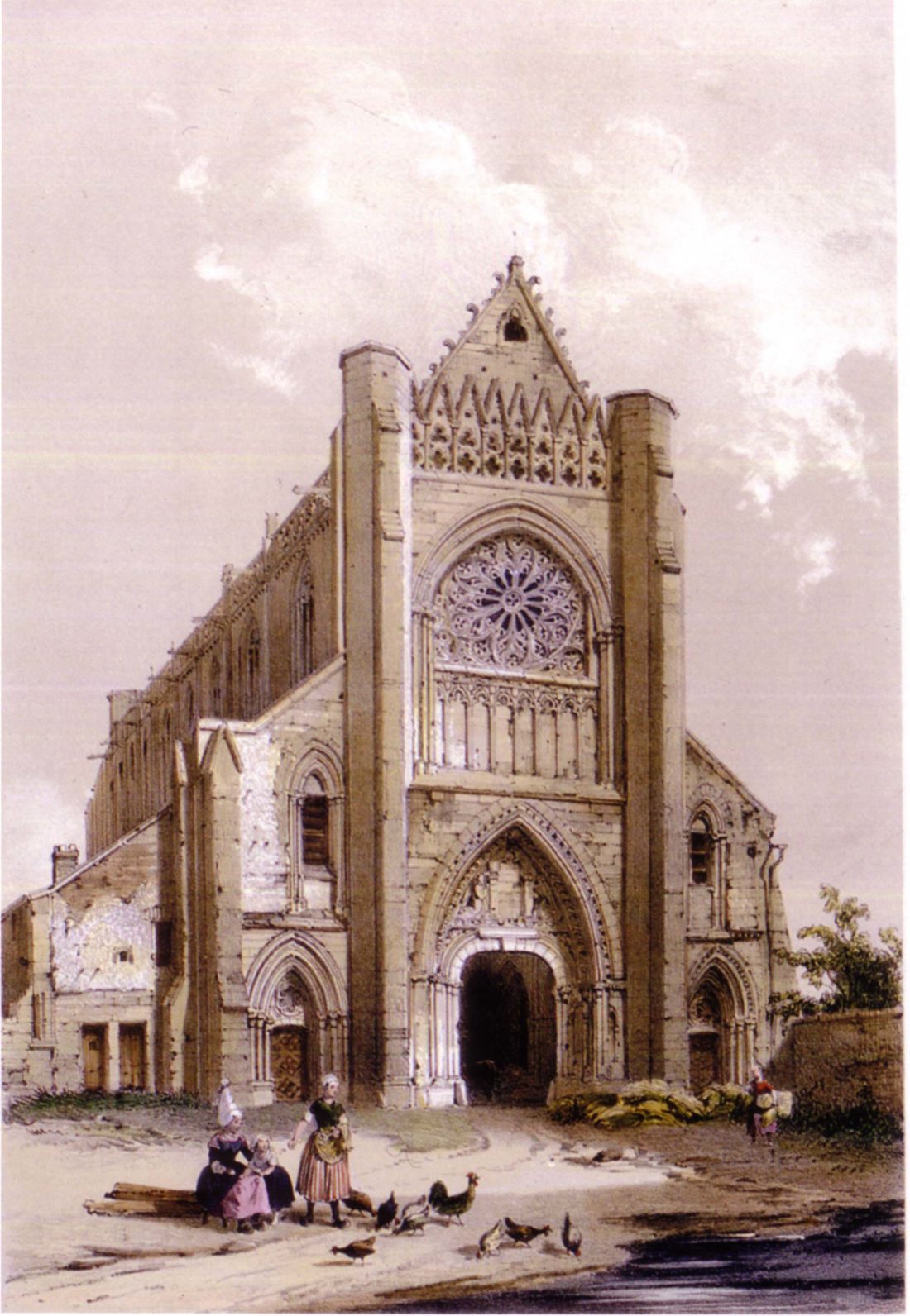 Eglise d'Ardaine, dessin de Benoist, lithographie de A. Mathieu, figure de Gaildrau, s. D., milieu du 19e s.
